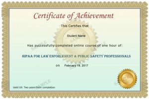 hipaa training enforcement law lawenforcement safety certification public certificate pdf course professionals completion successful upon print